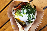 An original Israeli street food, sabich was invented in Ramat Gan in the 1960s by an Iraqi Jew who used to mix all the leftovers from Shabbat 